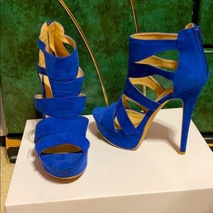 Royal blue high heels